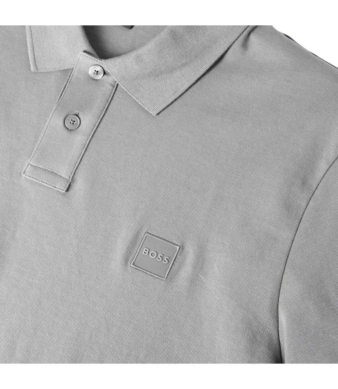 Mens Passenger Box Logo Polo Shirt Grey Boss-4
