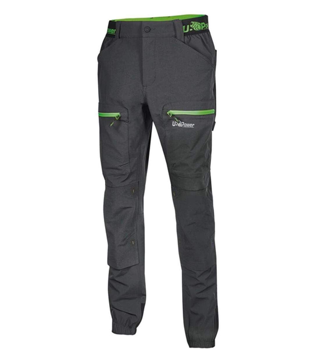 Pantalon de travail - Homme - UPFU267 - gris asphalte et vert-1