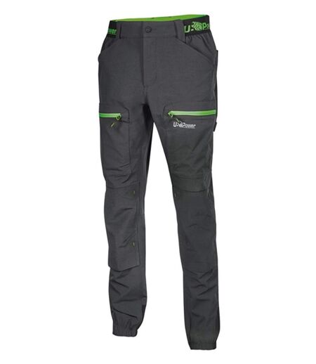 Pantalon de travail - Homme - UPFU267 - gris asphalte et vert