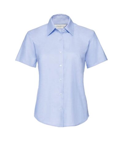 Russell Collection Ladies/Womens Short Sleeve Easy Care Oxford Shirt (Oxford Blue) - UTBC1024