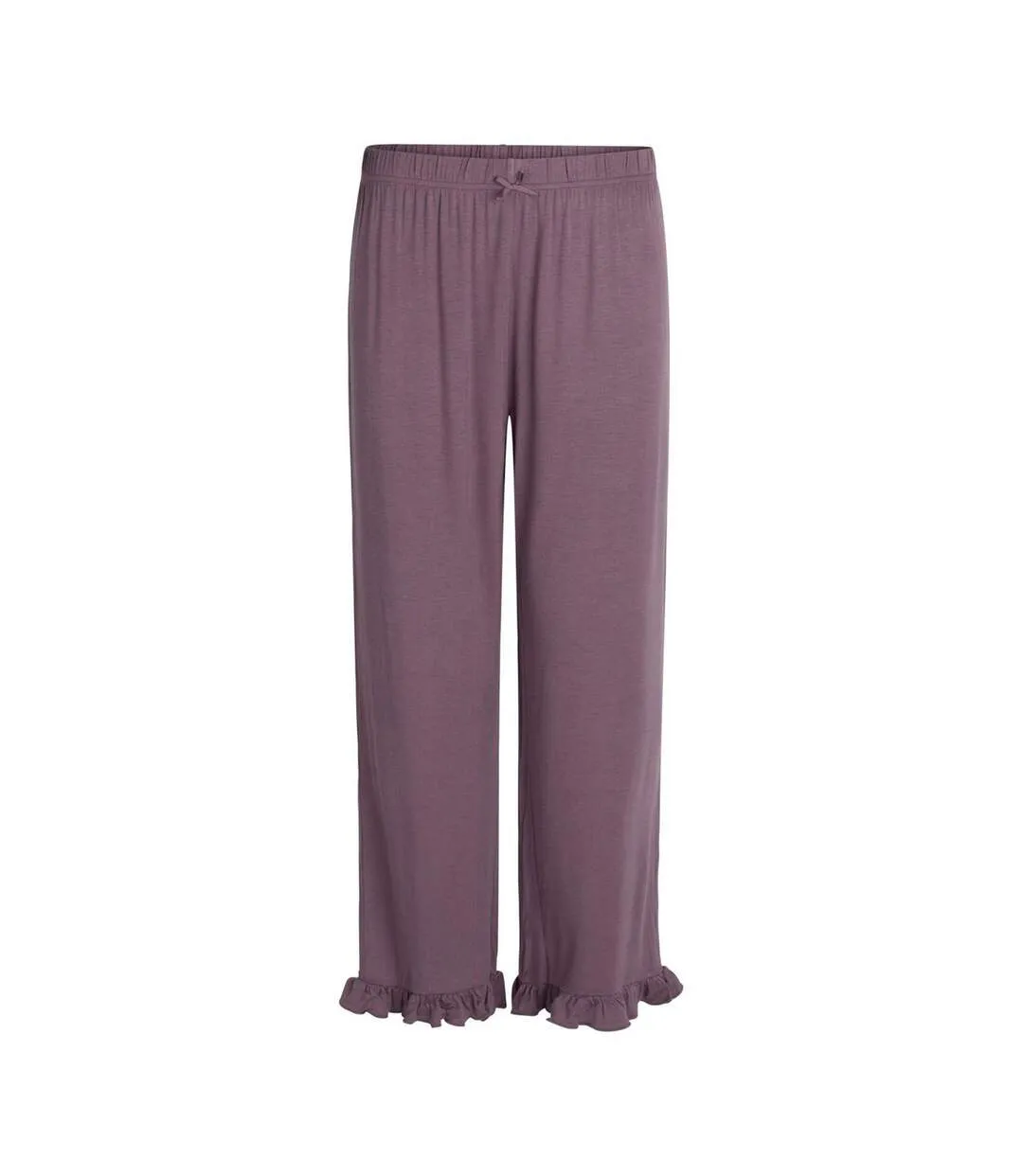 Womens/ladies Jasmin Plain Ruffle Hem Pyjama Bottoms Purple CCDK Copenhagen-2