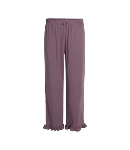 Womens/ladies Jasmin Plain Ruffle Hem Pyjama Bottoms Purple CCDK Copenhagen