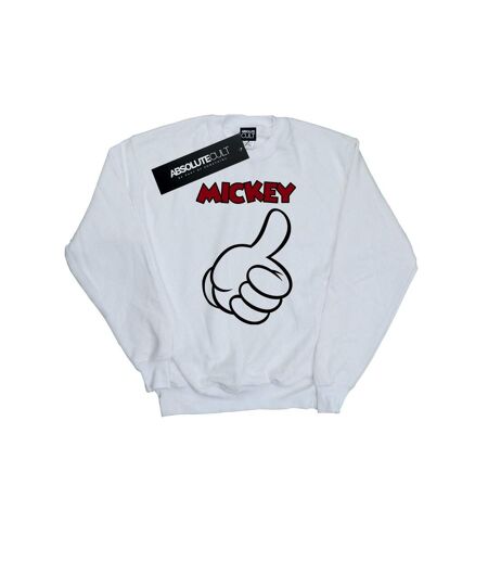 Disney Sweatshirt Mickey Mouse Thumbs Up Femme/Ladies (Blanc) - UTBI26848