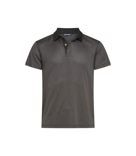 Mens Virtue Stripes Polo Shirt Black Cutter & Buck
