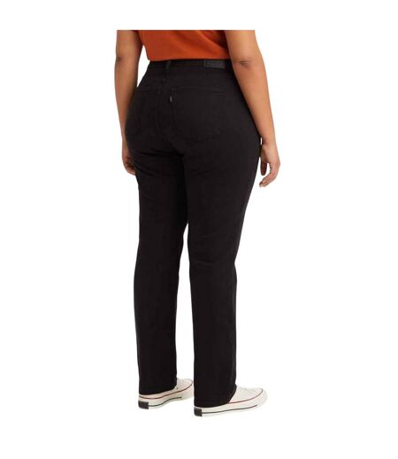 Womens/ladies 724 Plus High Rise Straight Jeans Black Levis