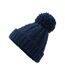 Beechfield Unisex Adult Melange Cable Knit Beanie (Navy)