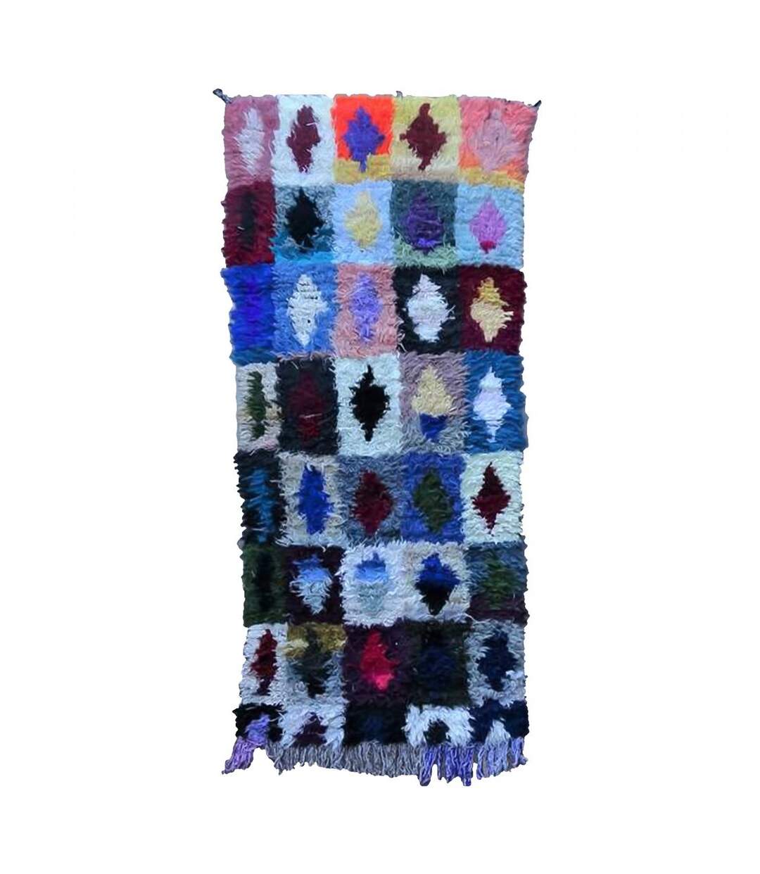 Tapis berbère Fait main KHOURIB Multicolore 105x230 en tissu recyclé-1