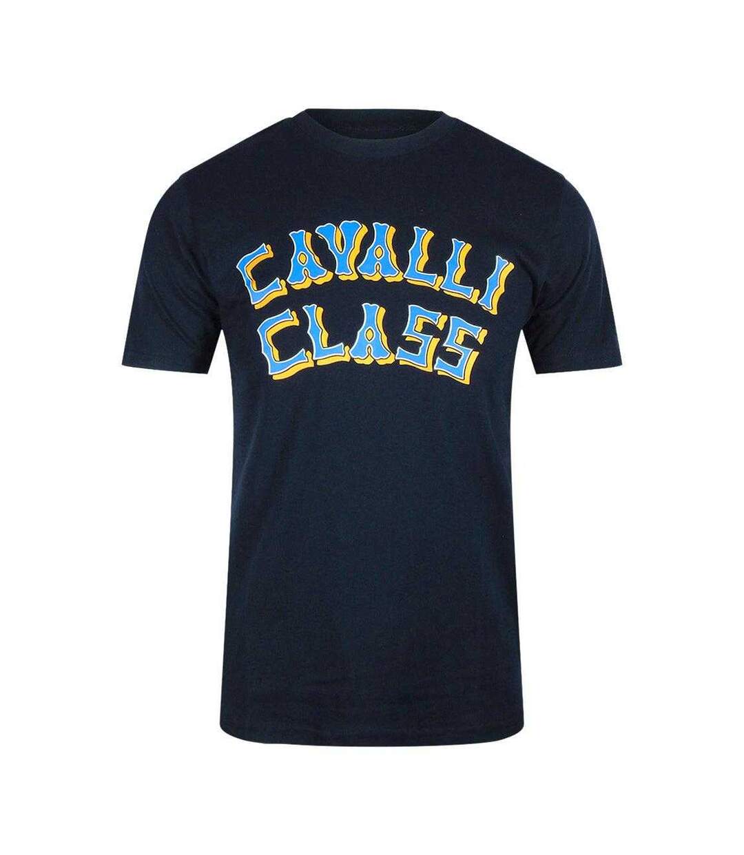T-shirt Motif/style Logo Superposé Homme Bleu Marine Cavalli Class-1