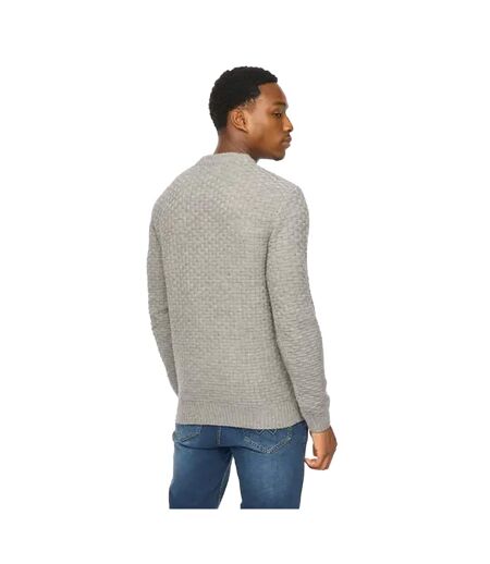 Mens Matera Textured Knitted Jumper Grey Marl Duck And Cover