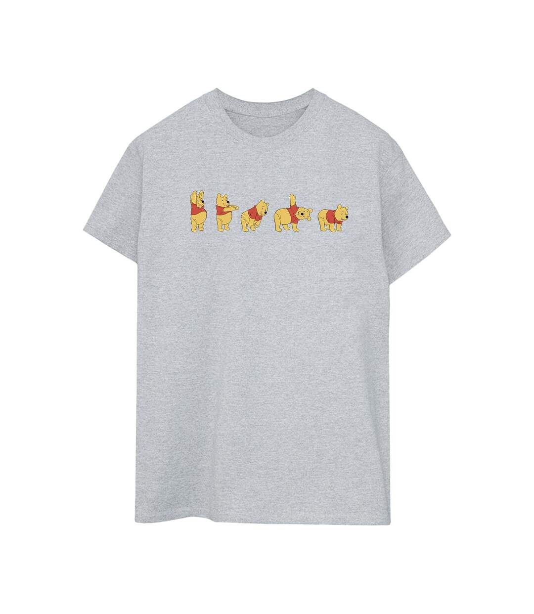 Disney Womens/Ladies Winnie The Pooh Stretching Cotton Boyfriend T-Shirt (Gris sportif) - UTBI47464-1