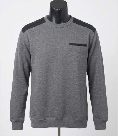 CHALLENGER PARFAIT1 — Sweat molleton gris chiné : chaleur 320 g et résistance