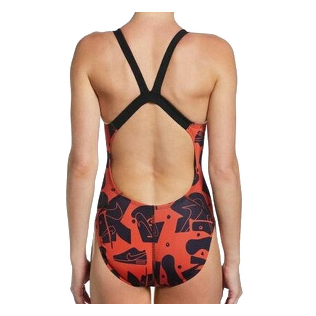 Maillot de bain Noire/Rouge Femme Nike Fast Back - 26-2