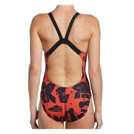 Maillot de bain Noire/Rouge Femme Nike Fast Back - 26