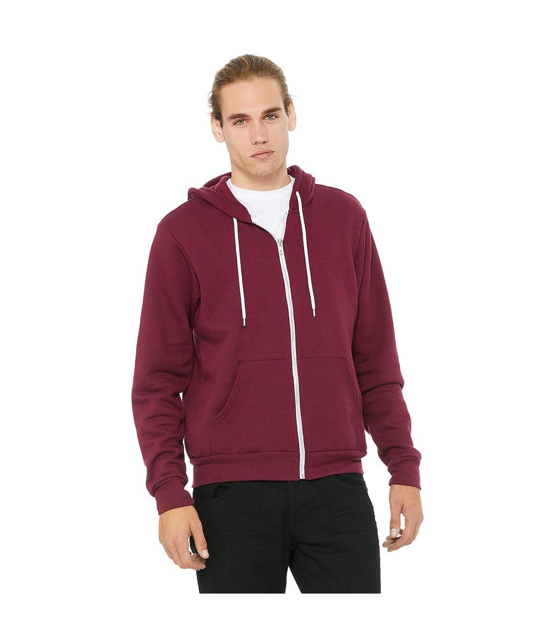 Sweat capuche unisexe bordeaux Bella + Canvas