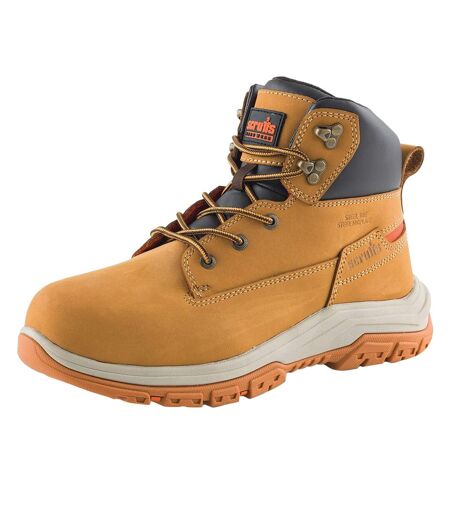 Mens ridge leather safety boots tan Scruffs