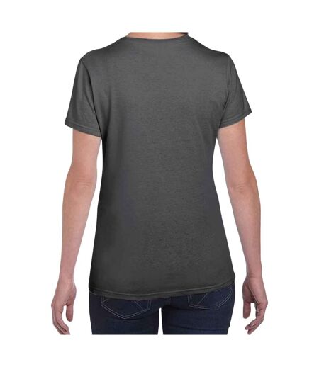 Womens/ladies Heather Cotton Heavy T-shirt Dark Heather Gildan