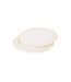 Lot de 6 Assiettes en Plastique Réutilisable Liseré 19cm Blanc & Or-1