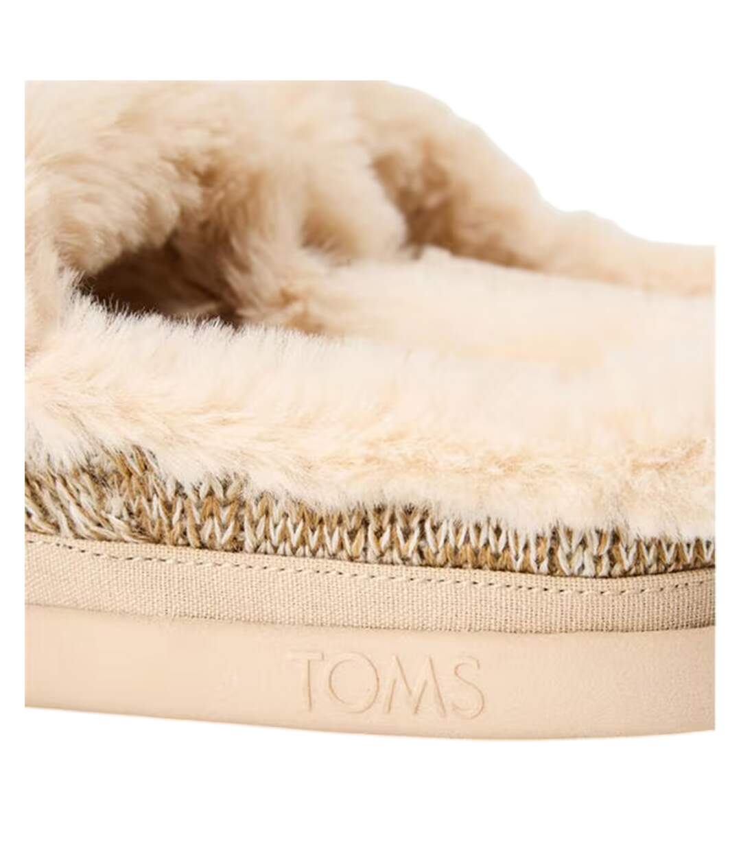Womens/ladies Sage Knitted Chunky Flat Slippers Gold Toms-4