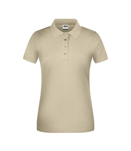 Polo Bio Workwear Femme Beige Gris James And Nicholson