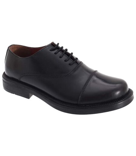 Scimitar Mens Capped Oxford Cadet Shoes (Black) - UTDF298