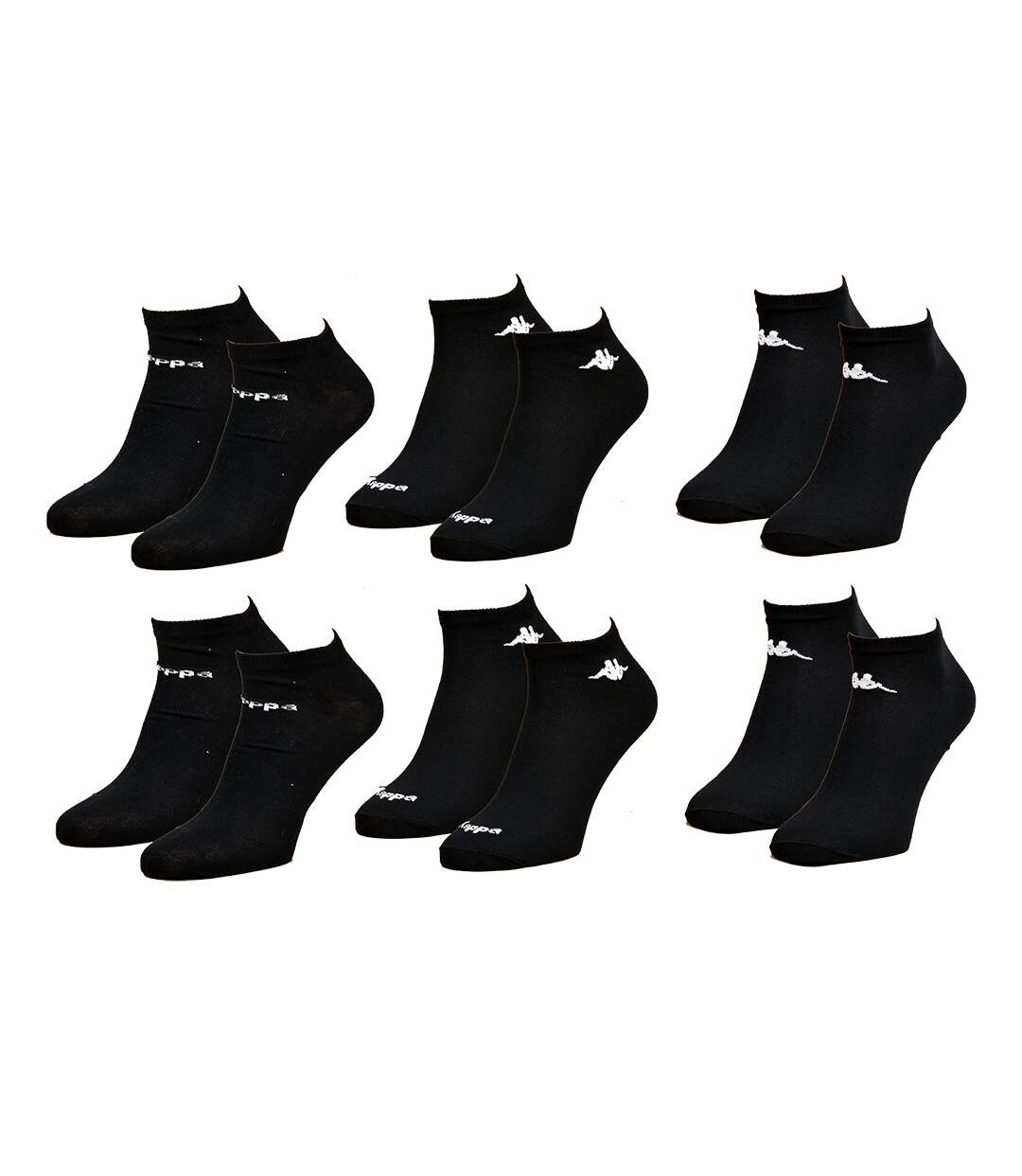 Chaussettes Femme KAPPA Socquettes Tiges courtes Pack de 6 Paires Noires-1