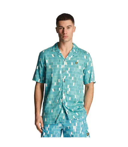 Chemise Imprimée Pour Hommes Bleu Lyle & Scott