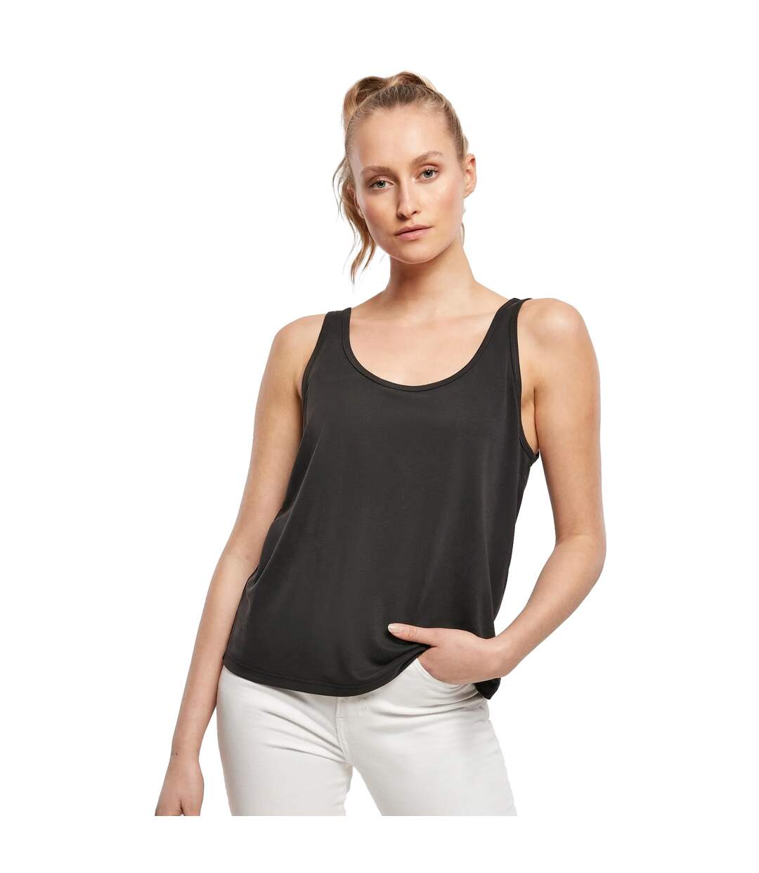 Womens/ladies Modal Loose Top Black Urban Classics-3