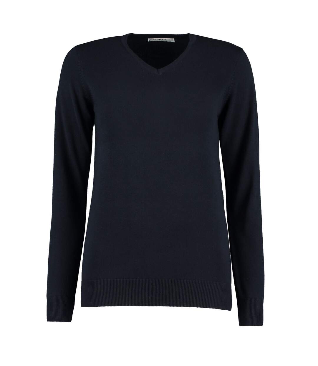 Womens/ladies arundel cotton v neck sweatshirt navy Kustom Kit