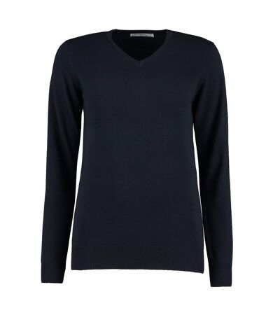 Kustom Kit Womens/Ladies Arundel V Neck Long-Sleeved Sweater Top (Navy) - UTRW9776