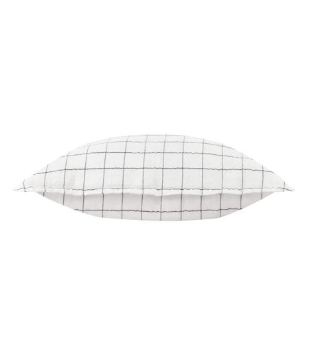 Yard Oxford Trim Linen Grid Throw Pillow Cover (Ecru) (50cm x 50cm) - UTRV3115