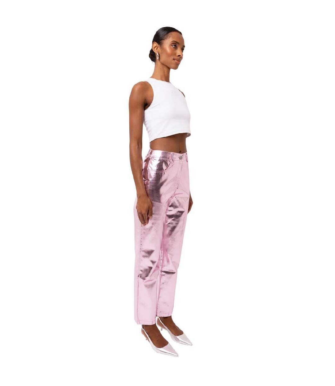 Pantalon Motif/style Métallisé Lupe Femme Rose AmyLynn-4