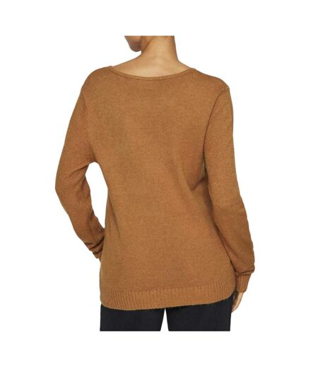 Pull Col V Marron Femme Vila 69 - L