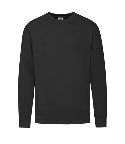 Mens Lightweight Set-in Sweatshirt Black Fruit Of The Loom