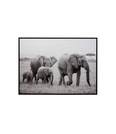 Paris Prix - Cadre Déco famille éléphant 104x144cm Noir