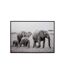 Paris Prix - Cadre Déco famille éléphant 104x144cm Noir