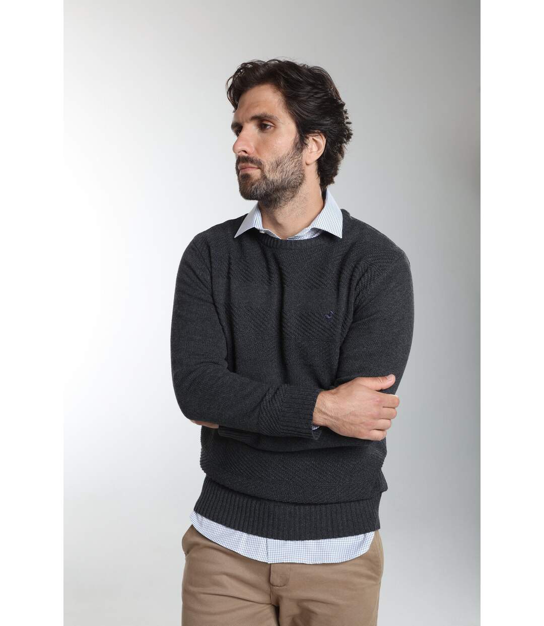 Pull col rond  en coton LUKA-5