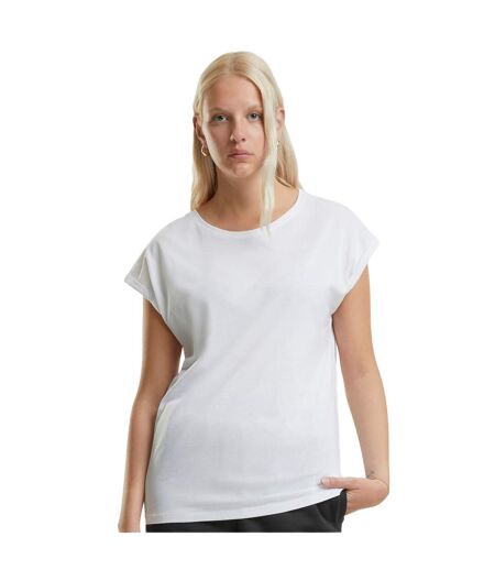 Womens/ladies Extended Shoulder Regular T-shirt White New Morning Studios