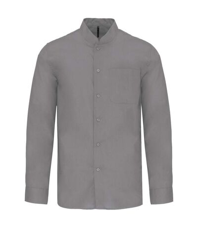 Chemise col mao manches longues - Homme - K515 - gris silver
