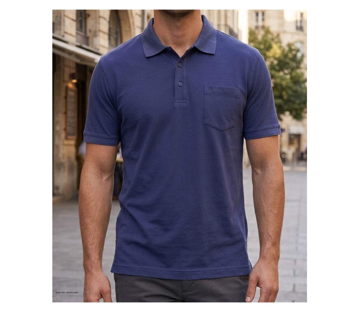 CHALLENGER REMY2 : Polo en jersey de coton bleu outremer fluide et confortable-1