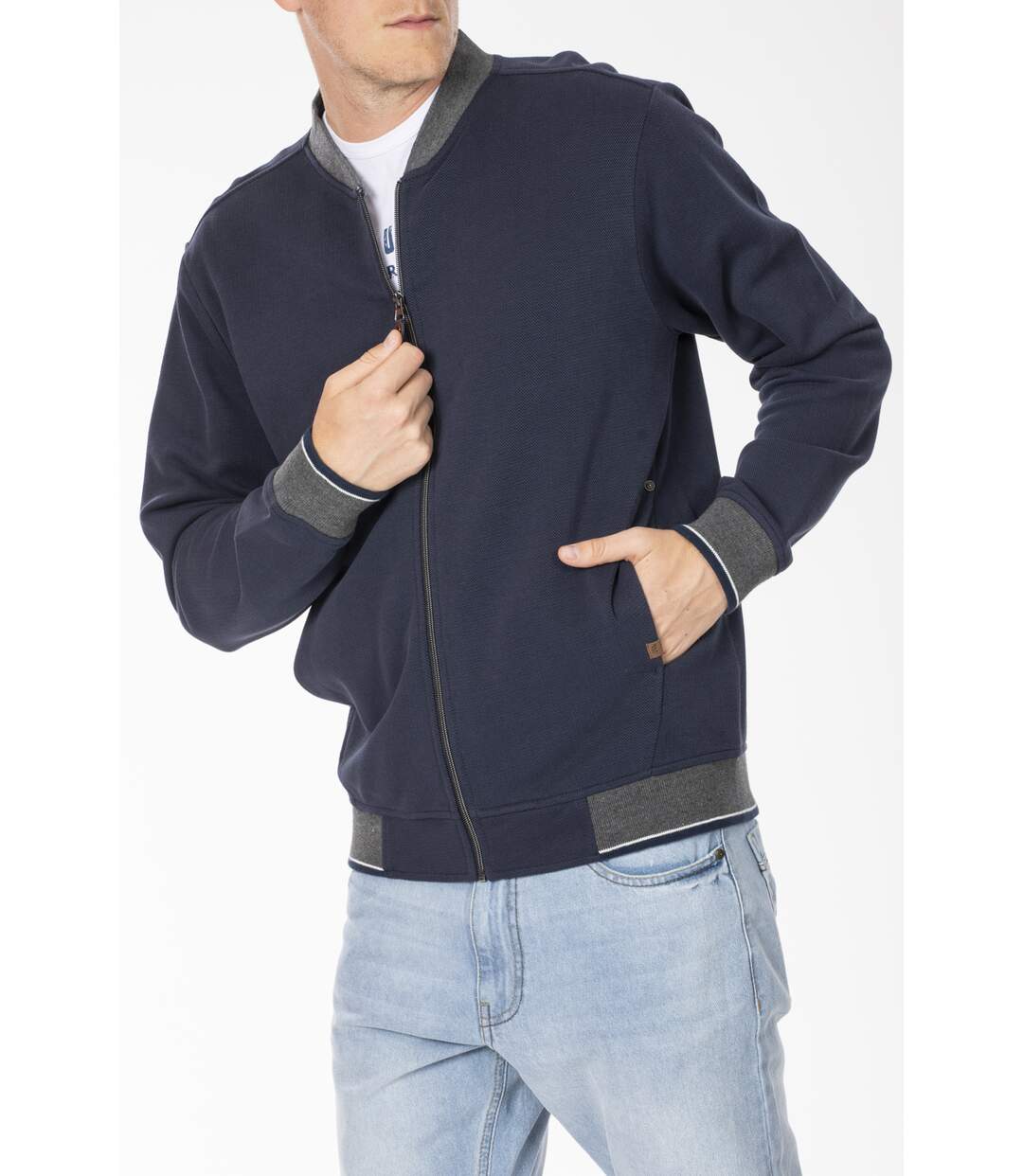 Sweat coupe bomber ADELMO BLEU / MARINE-2