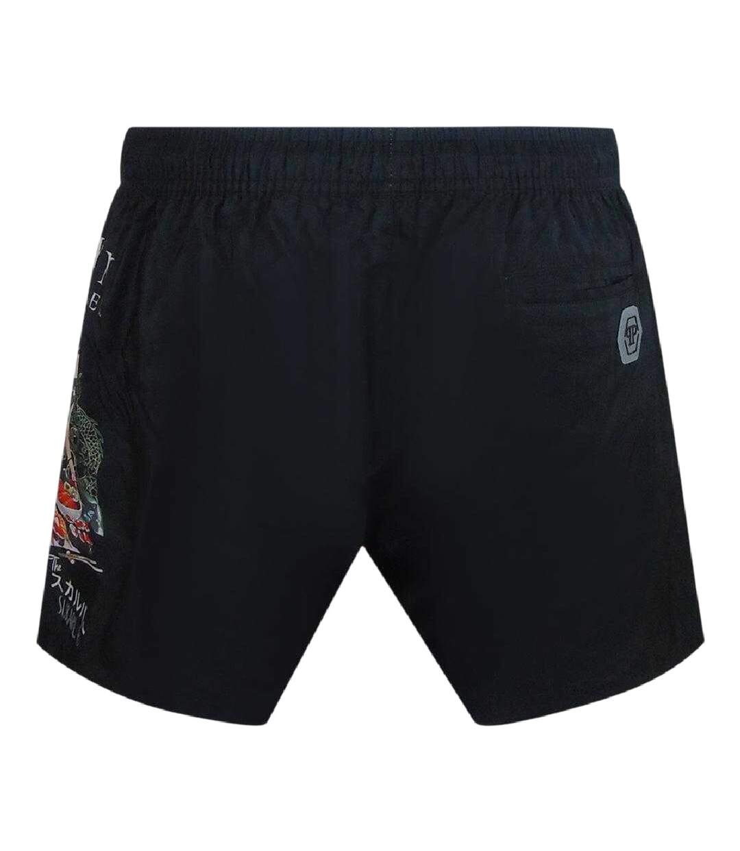 Short De Bain Motif/style Pin-up Homme Noir Philipp Plein-2