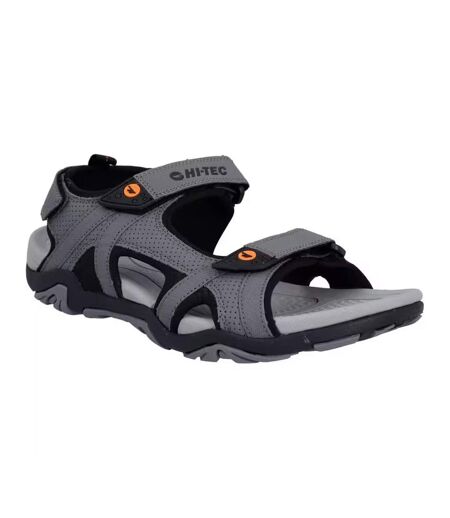 Sandales Crater Homme Gris Acier Noir Orange Hi-Tec