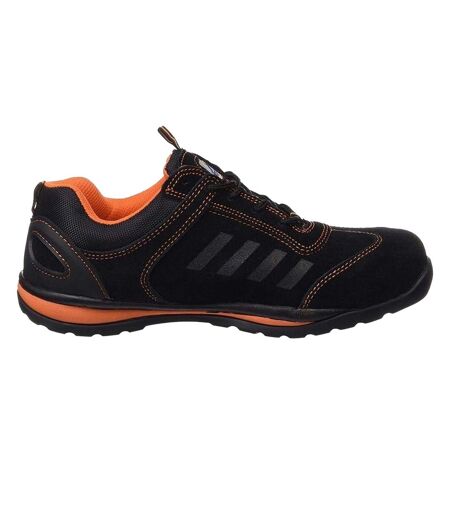 Mens steelite lusum s1p hro suede safety shoes black/orange Portwest