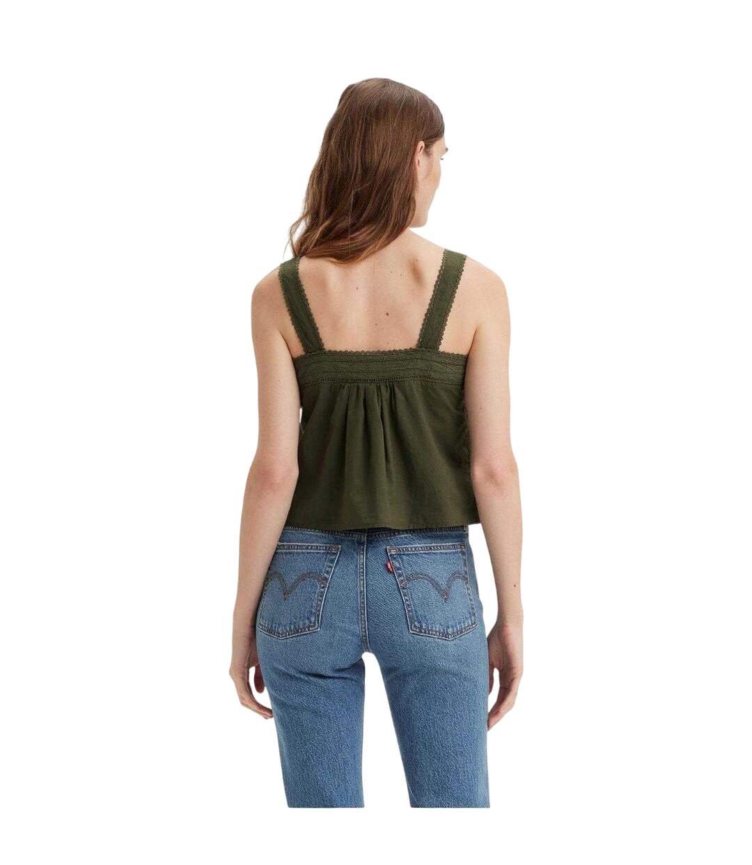 Womens/ladies Square Neck Camisole Deep Depths Levis-3