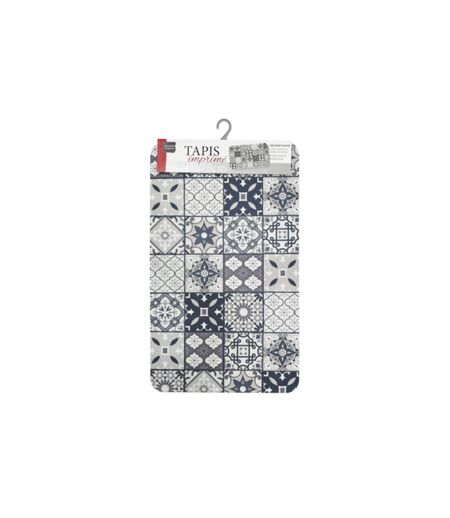 Tapis Imprimé Gaston 45x75cm Gris & Blanc