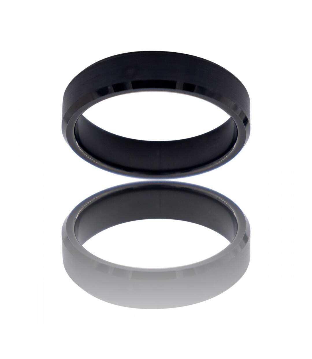 Bague Anneau Homme en Acier noir ILEX