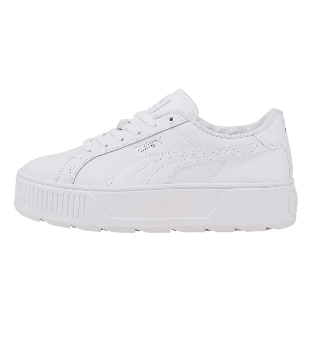 Womens/ladies Karmen Leather Trainers White Puma-3