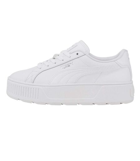 Womens/ladies Karmen Leather Trainers White Puma