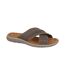 Roamers Mens Nubuck Crossover Strap Mules (Brown) - UTDF2421