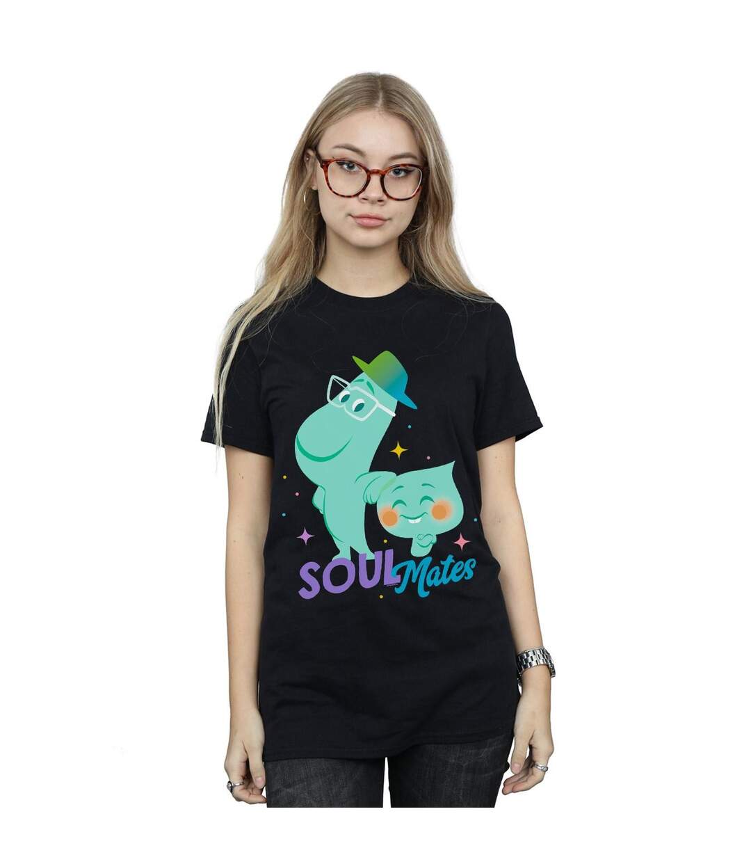 Disney Femme/Les femmes Soul Joe and 22 Soulmates T-Shirt Boyfriend en coton (Noir) - UTBI49118-2